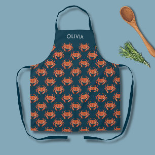 Tablier personnalisé avec motif de crabe côtier