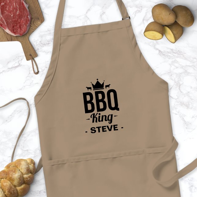 Tablier personnalisé BBQ King nom pour hommes (Créateur téléchargé)