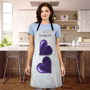 Tablier personnalisé de coeur pourpre