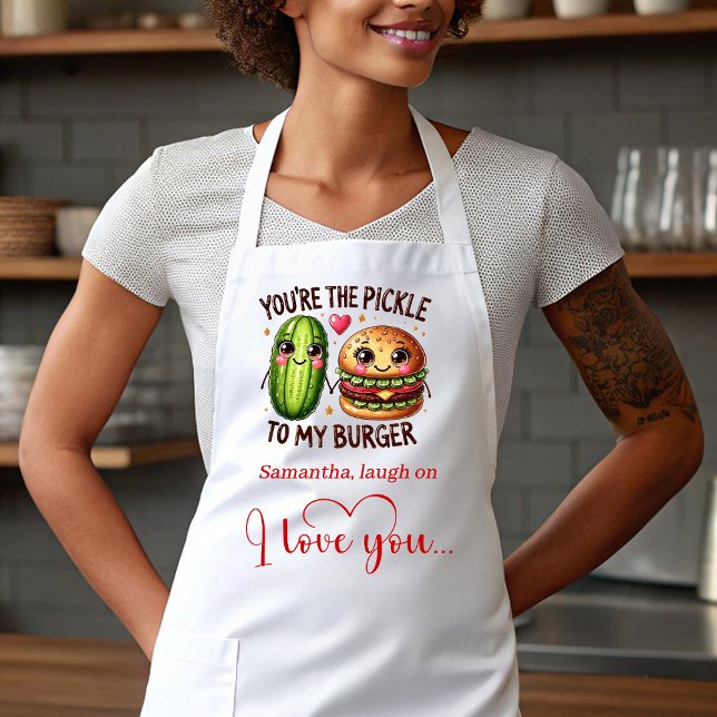 Tablier personnalisé de la Saint-Valentin sucré et (Cute Cartoon Food Custom Sweet Valentine Apron)