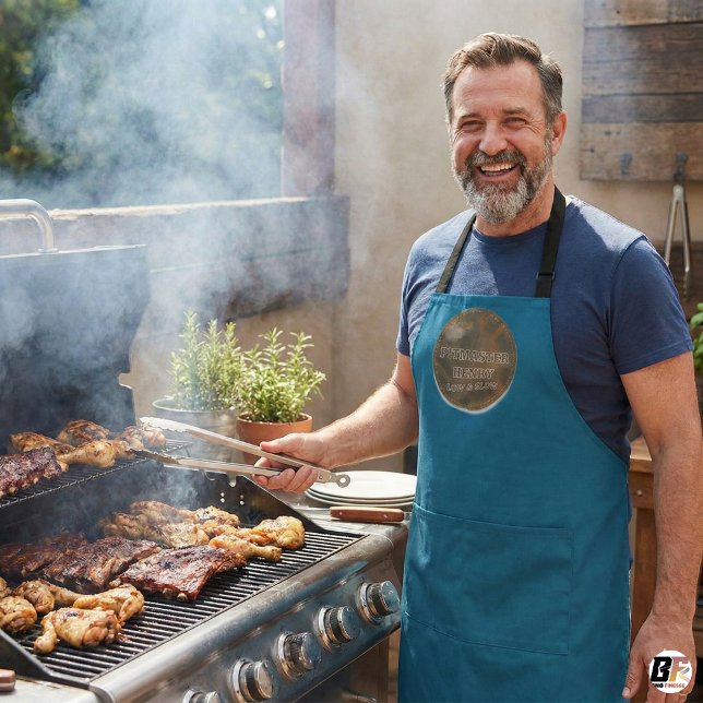 Tablier personnalisé de Pitmaster Henry BBQ Nom pe (Créateur téléchargé)