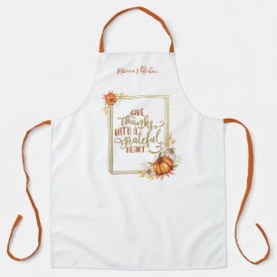 Tablier Personnalisé Donner Merci Citrouille Frame Apron
