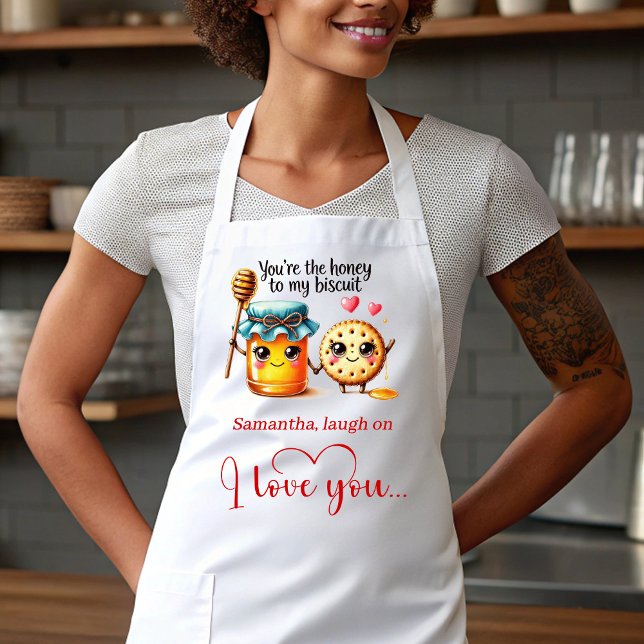 Tablier personnalisé drôle de nourriture cadeau d' (Funny Foods Personalized Cute Love Gift Apron)