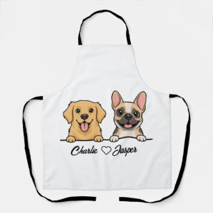 Tablier personnalisé drôle de visage de chien Ch