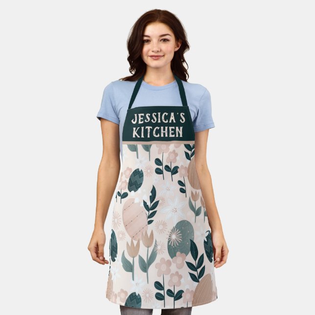 Tablier Personnalisé Joli Motif d'Oeuf de Pâques (Porté)