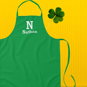 Tablier personnalisé Kelly green&white