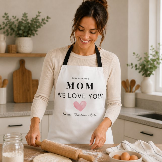 Tablier Personnalisé Maman On T'aime à la Mode (Créateur téléchargé)