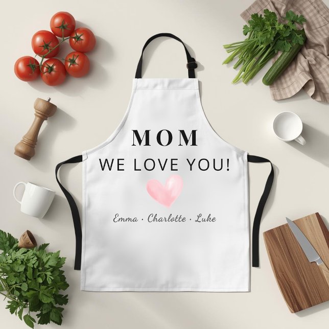 Tablier Personnalisé Maman On T'aime à la Mode (Créateur téléchargé)