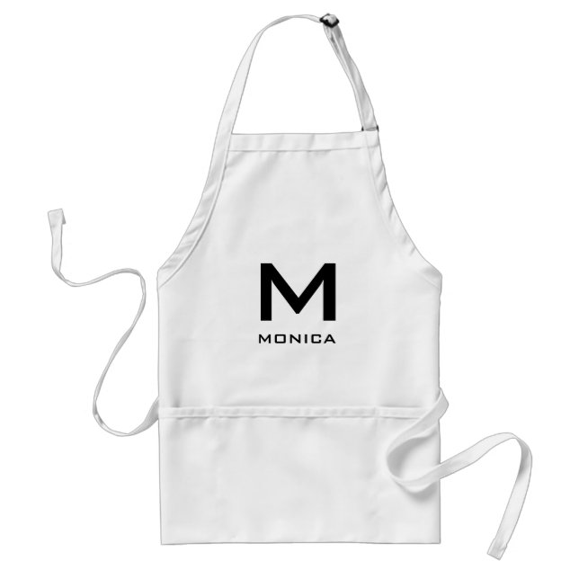 Tablier personnalisé moderne avec nom pour hommes  (Devant)
