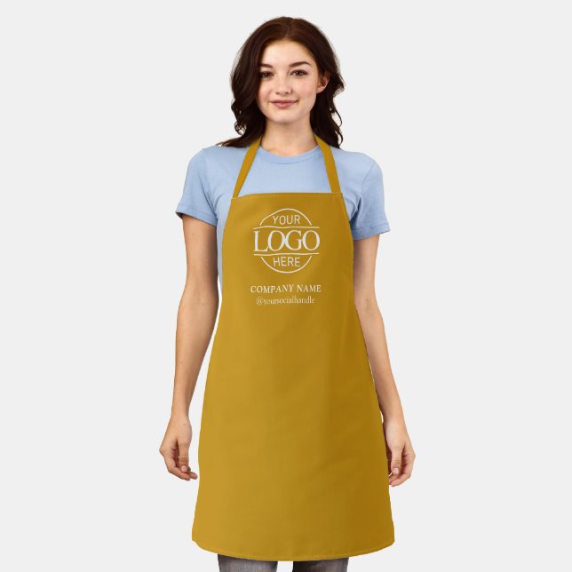 Tablier personnalisé Mustard avec logo d'entrepris (Porté)