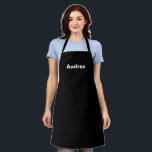 Tablier Personnalisé Nom personnalisé Solide couleur noir<br><div class="desc">Personnalisé Nom personnalisé Solid Color Black. Vous pouvez modifier la police en cliquant sur le bouton "Modifier la conception".</div>