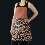 Tablier Personnalisé Noms Leopard Apron luxe chic<br><div class="desc">Noms personnalisés Tablier léopard de luxe chic et élégant.</div>