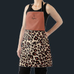 Tablier Personnalisé Noms Leopard Apron luxe chic<br><div class="desc">Noms personnalisés Tablier léopard de luxe chic et élégant.</div>