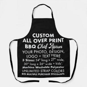 Tablier Personnalisé Partout sur impression BBQ Chef Apron