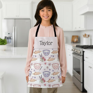 Tablier personnalisé pour enfants Kawaii Heart ave