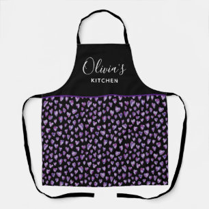 Tablier Personnalisé Purple Aquarelle Coeur Cuisine Baker