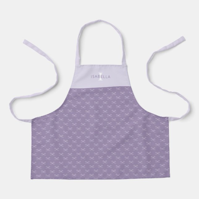 Tablier Personnalisé Purple Simple Bow Motif Kids (Recto)