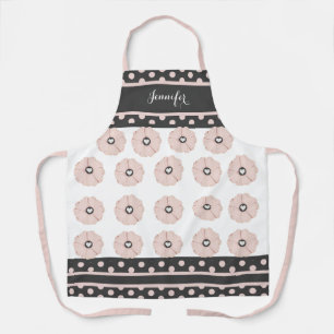 Tablier Personnalisé Rose Charbon Joli à Points Po