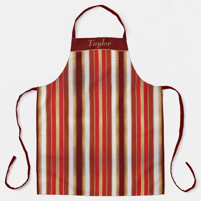 Tablier personnalisé rouge et or (Recto)