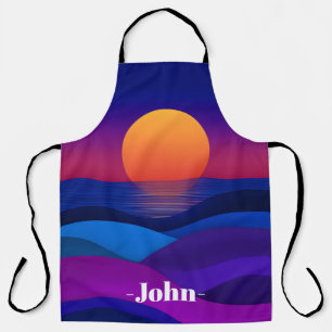 Tablier personnalisé Sunset Purple & Royal Blue