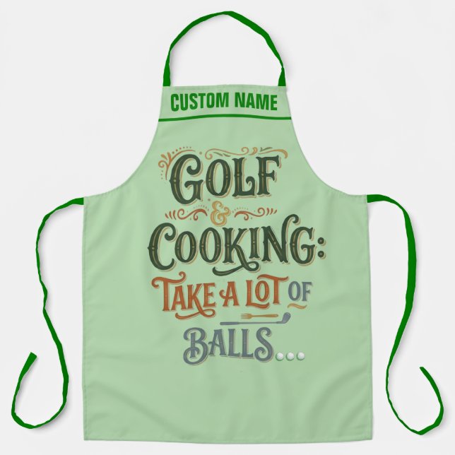 Tablier personnalisé sur le thème de golf - Cadeau (Recto)