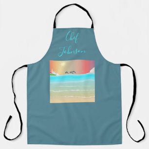 Tablier personnalisé sur le thème de la plage avec