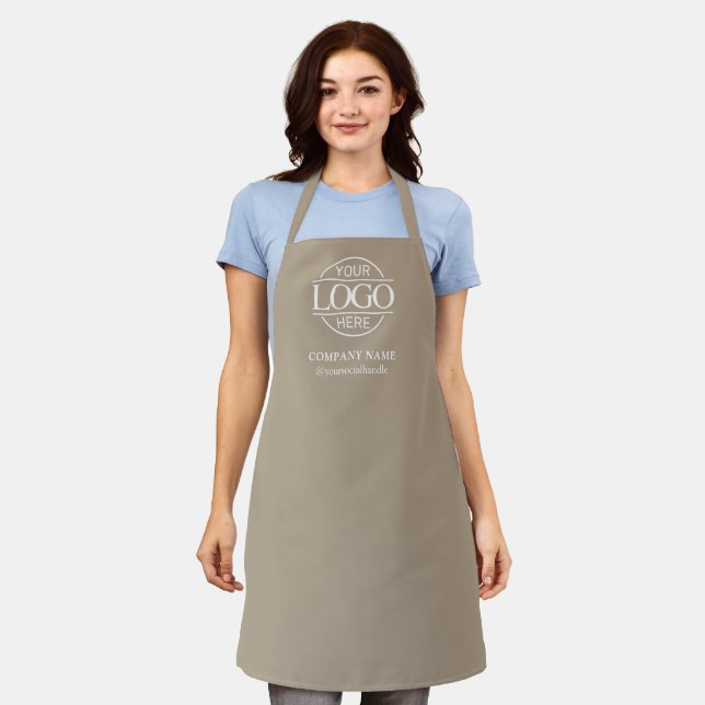 Tablier Personnalisé Taupe avec Logo Uniforme Pers (Porté)