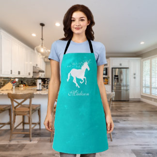 Tablier personnalisé Turquoise Unicorne