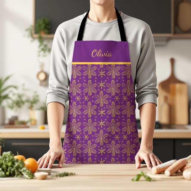 Tablier Personnalisé Violet et Or (Créateur téléchargé)