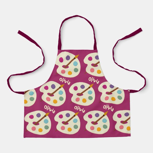 Tablier personnalisée NOM École d'art Artiste Apron (Recto)
