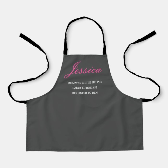 Tablier Personnaliser Apron Enfants - Maman, Papa, Soeur (Recto)