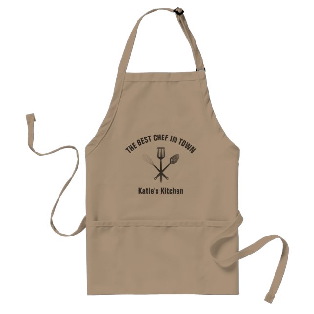Tablier Personnaliser Apron - Le Meilleur Chef En Ville (Devant)