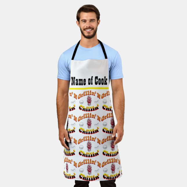 Tablier Personnaliser avec le nom Jardin Grillin' N Chilli (Porté)