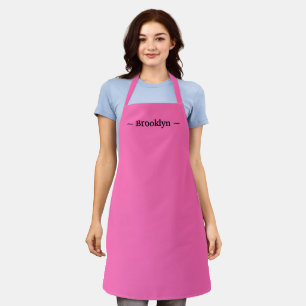 Tablier personnaliser changement nom texte noir rose chaud
