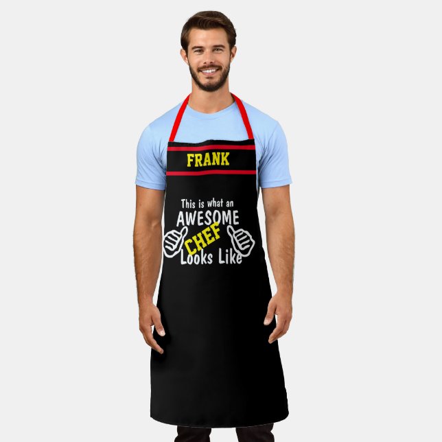 Tablier Personnaliser Funny Chef génial #fatherday Mens (Porté)