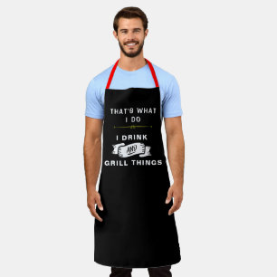 Tablier Personnaliser Funny Je Bois & I Grill Chef Baker 