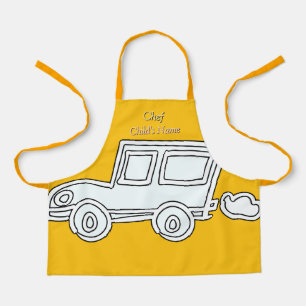 Tablier Personnaliser Funny Voiture Enfants Artisanat Jaun