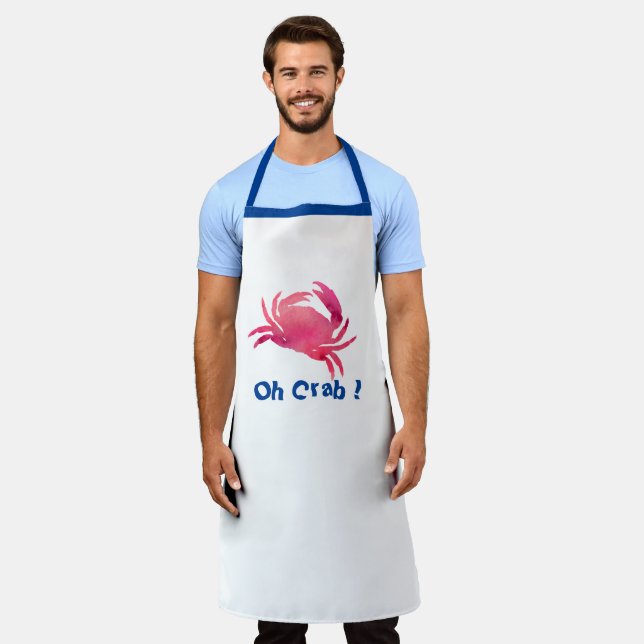 Tablier Personnaliser Le Crab Funny Seafood Grill Chef (Porté)