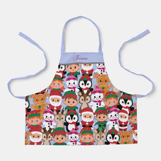 Tablier Personnaliser le nom Teddy Noël Coloré (Recto)