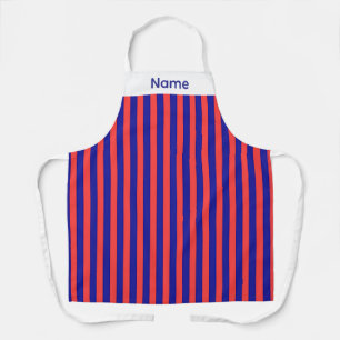 Tablier Personnaliser les rayures rouges et bleues