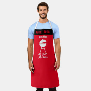Tablier Personnaliser Mon Grill Mes règles Funny BBBQ Gri