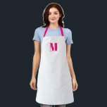 Tablier Personnaliser monogramme initial chaud rose fuchsi<br><div class="desc">Personnaliser monogramme initial fuchsia rose chaud blanc Apron Unisex. Disponible en plusieurs tailles. Idéal pour les cuisiniers,  chefs,  poteries,  céramiques,  arts et artisanat,  travail,  cuisine,  cuisine,  boulangerie,  barbecue,  grill,  mais aussi les entreprises et les magasins,  etc</div>