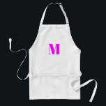 Tablier Personnaliser monogramme initial magenta rose blan<br><div class="desc">Personnaliser monogramme initial magenta rose blanc Adulte Apron</div>