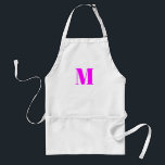 Tablier Personnaliser monogramme initial magenta rose blan<br><div class="desc">Personnaliser monogramme initial magenta rose blanc Adulte Apron</div>