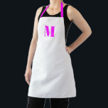 Tablier Personnaliser monogramme initial magenta rose blan<br><div class="desc">Personnaliser monogramme initial magenta rose blanc Apron Unisex. Disponible en plusieurs tailles. Idéal pour les cuisiniers,  chefs,  poteries,  céramiques,  arts et artisanat,  travail,  cuisine,  cuisine,  boulangerie,  barbecue,  grill,  mais aussi les entreprises et les magasins,  etc</div>
