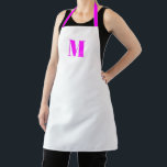 Tablier Personnaliser monogramme initial magenta rose blan<br><div class="desc">Personnaliser monogramme initial magenta rose blanc Apron Unisex. Disponible en plusieurs tailles. Idéal pour les cuisiniers, chefs, poteries, céramiques, arts et artisanat, travail, cuisine, cuisine, boulangerie, barbecue, grill, mais aussi les entreprises et les magasins, etc</div>
