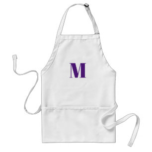 Tablier Personnaliser monogramme initial violet violet bla
