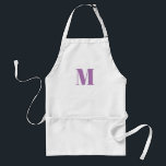 Tablier Personnaliser monogramme lavande initiale lilas bl<br><div class="desc">Personnaliser monogramme lavande initiale lilas blanc Adulte Apron</div>