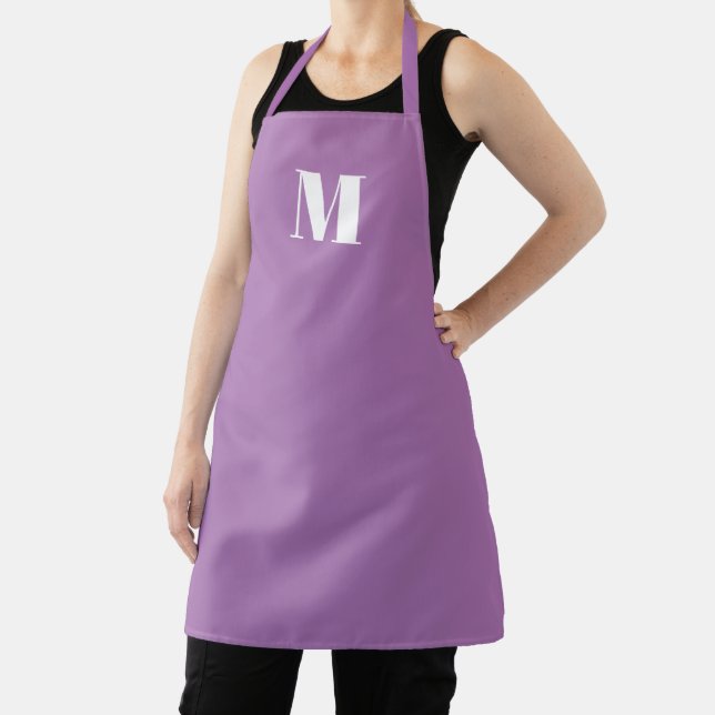 Tablier Personnaliser monogramme lavande initiale lilas bl (Insitu)