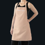 Tablier Personnaliser Nom texte minimaliste élégant abrico<br><div class="desc">Personnaliser Nom texte minimaliste élégant apricot beige blanc Apron Personnaliser,  personnalisez avec nom,  citation,  phrase ou texte Grand pour les cuisiniers,  chefs,  poteries,  céramiques,  artisanat,  travail,  cuisine,  boulangerie,  barbecue,  grill,  ainsi que les entreprises et magasins,  etc</div>